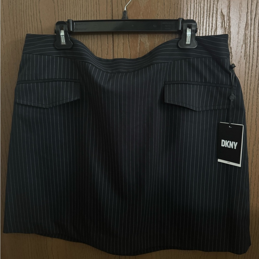 DKNY Charcoal Pinstripe Mini Skirt